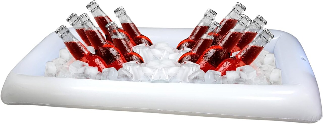 4E's Novelty 2 Pack Inflatable Iced Buffet - Serving BarFood Serving Tray for Indoor & Outdoor Parties